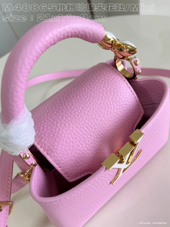 Official oldcobbler VUITTON CAPUCINES LOUIS MINI-21*14*8CM 0813
